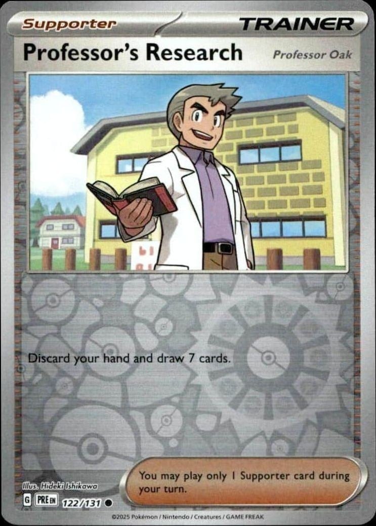 Professor's Research 2025 Pokémon Prismatic Evolutions #122/131 Pokémon Card - Front 2025 Pokémon Prismatic Evolutions Professor's Research #122/131 Pokémon card front