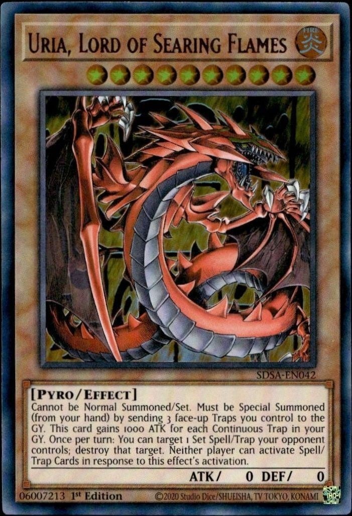 2020-21 Yu-Gi-Oh Structure Deck: Sacred Beasts Uria, Lord Of Searing Flames #SDSA-EN042 trading card