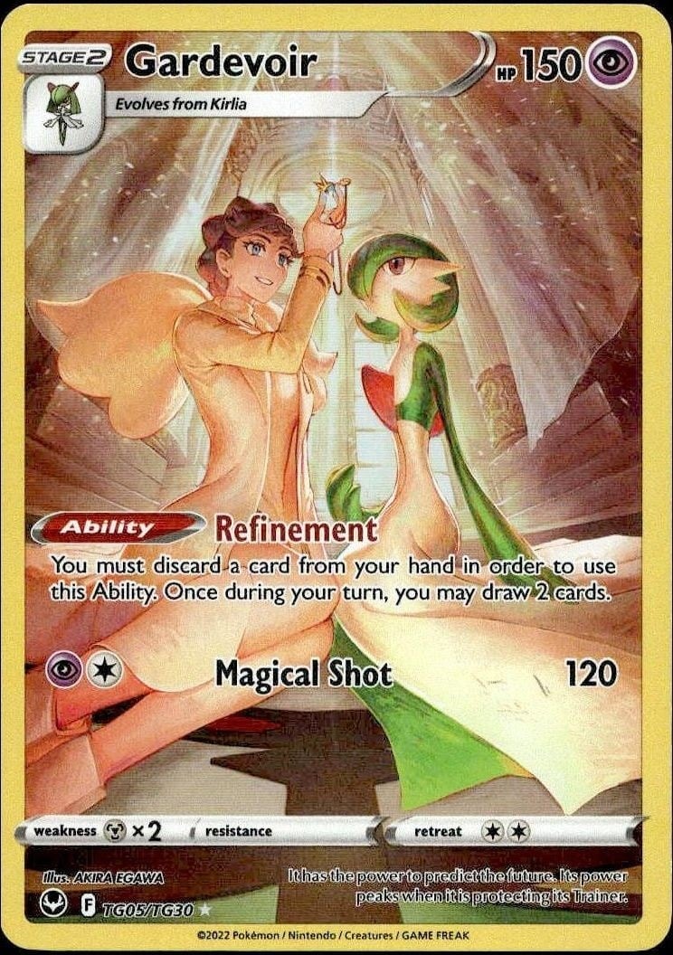 Gardevoir 2022 Pokémon Silver Tempest #TG05/TG30 Pokémon Card - Front 2022 Pokémon Silver Tempest Gardevoir #TG05/TG30 Pokémon card front