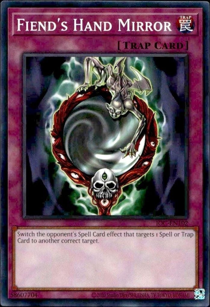 Fiend's Hand Mirror 2023 Yu-Gi-Oh! Invasion of Chaos #IOC-EN102 Yu-Gi-Oh! Card - Front 2023 Yu-Gi-Oh! Invasion of Chaos Fiend's Hand Mirror #IOC-EN102 Yu-Gi-Oh! card front