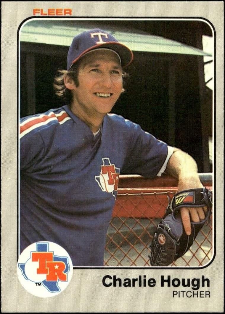 Charlie Hough 1983 Fleer Charlie Hough #570 baseball trading card front