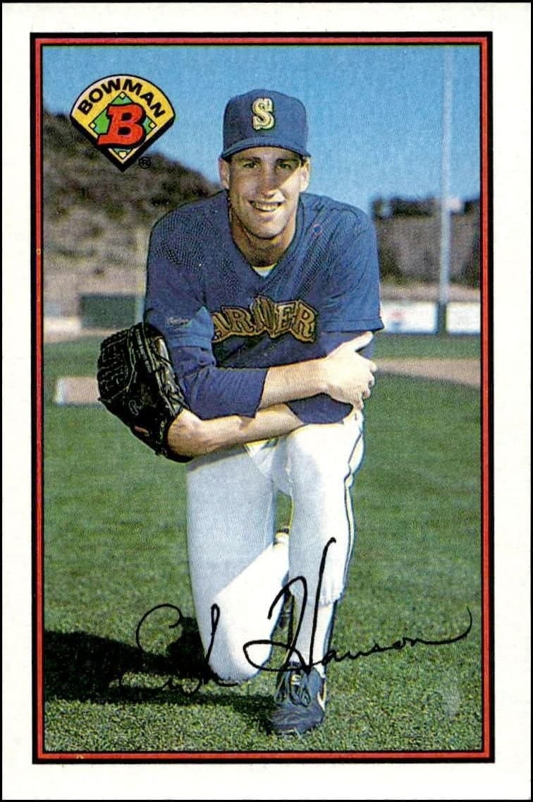 Erik Hanson 1989 Bowman Erik Hanson #206 baseball trading card front