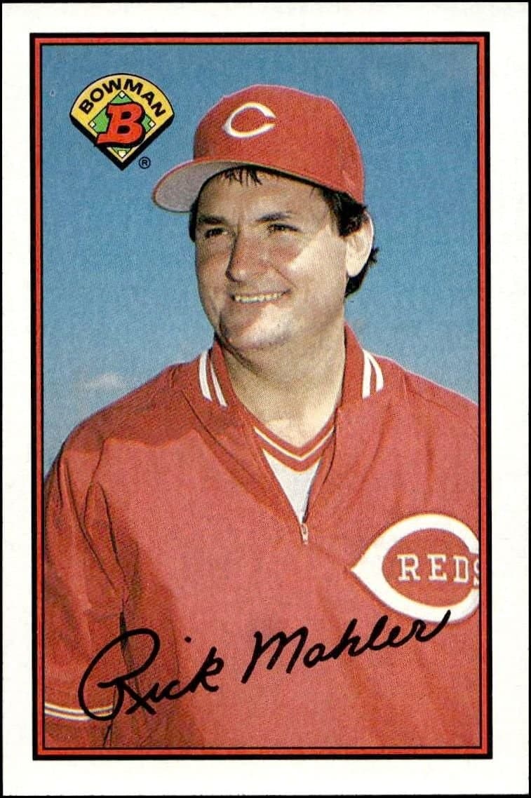 Rick Mahler 1989 Bowman Rick Mahler #302 baseball trading card front