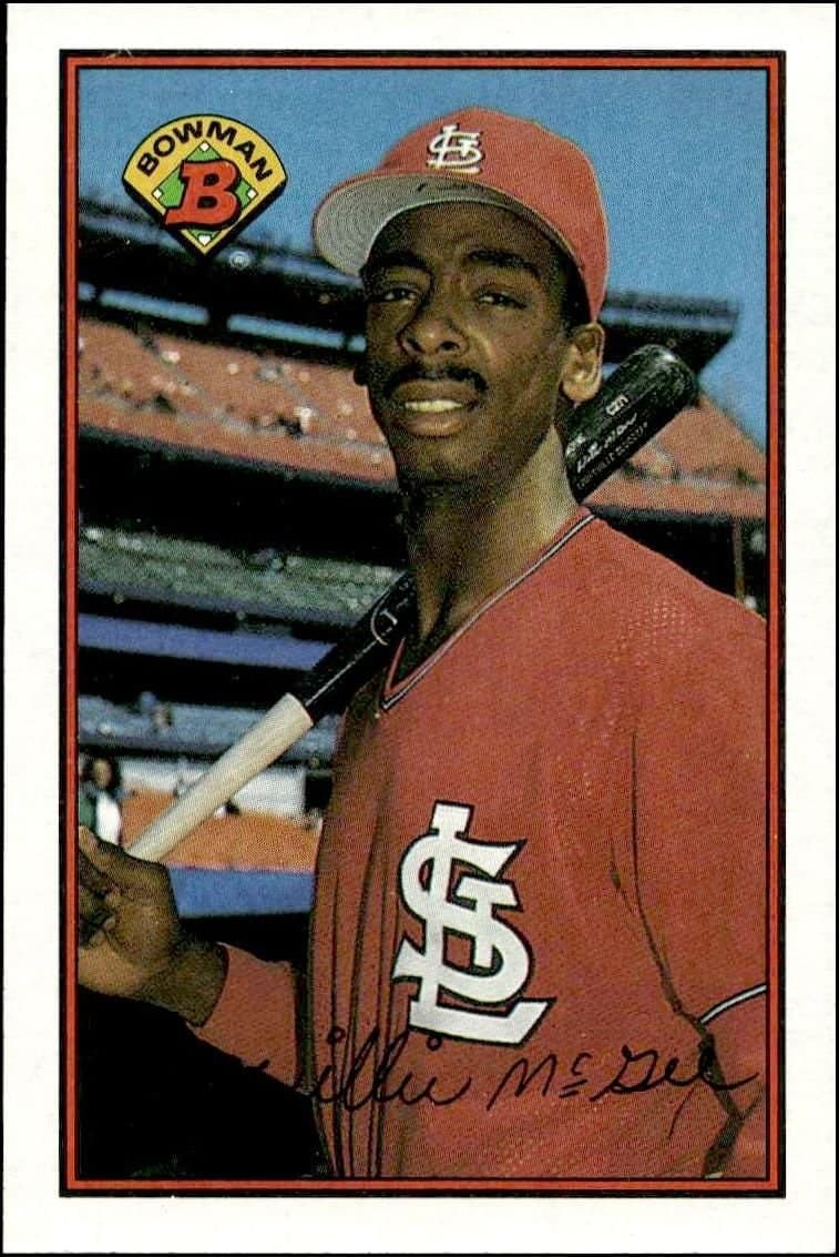 Willie McGee 1989 Bowman Willie McGee #442 baseball trading card front