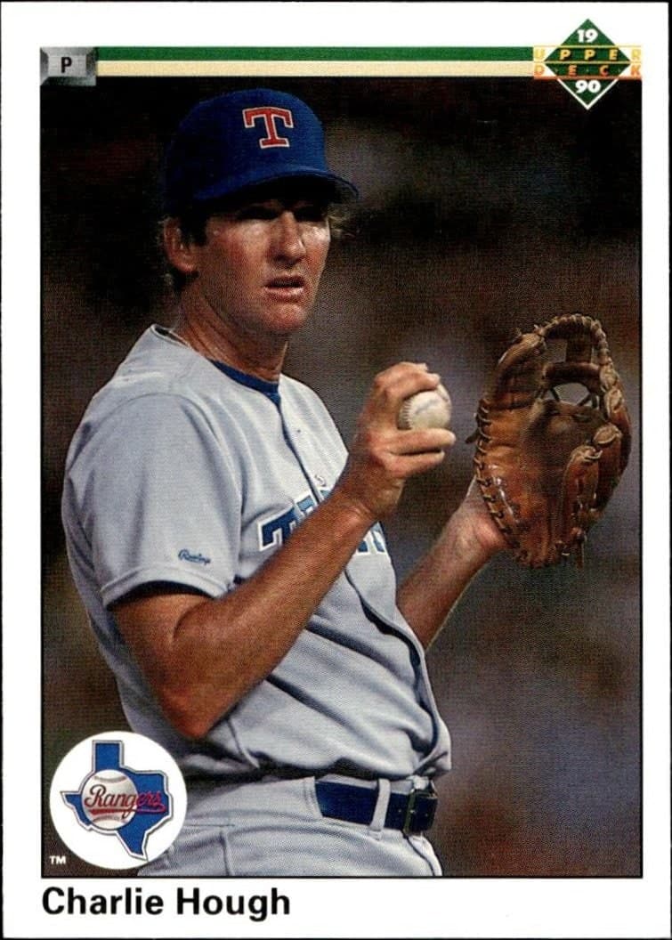 Charlie Hough 1990 Upper Deck Charlie Hough #314 baseball trading card front