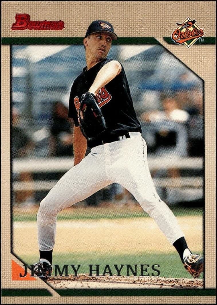 Jimmy Haynes 1996 Bowman Jimmy Haynes #184 baseball trading card front
