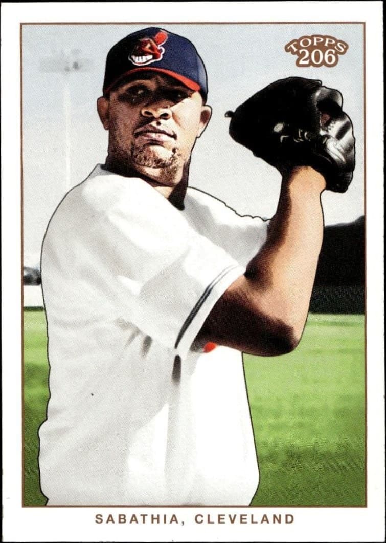 CC Sabathia 2002 Topps 206 CC Sabathia #257 baseball trading card front