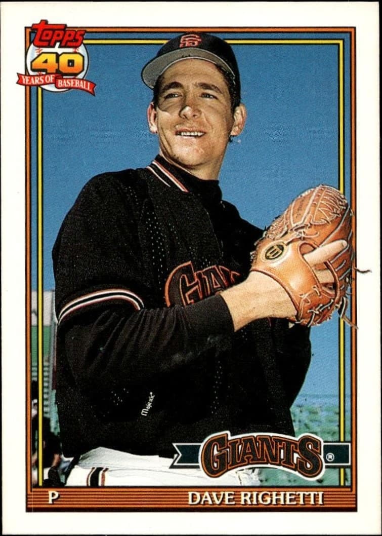 Dave Righetti 1991 Topps Traded Dave Righetti #96T baseball trading card front