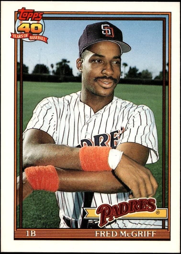 Fred McGriff 1991 Topps Traded Fred McGriff #77T baseball trading card front
