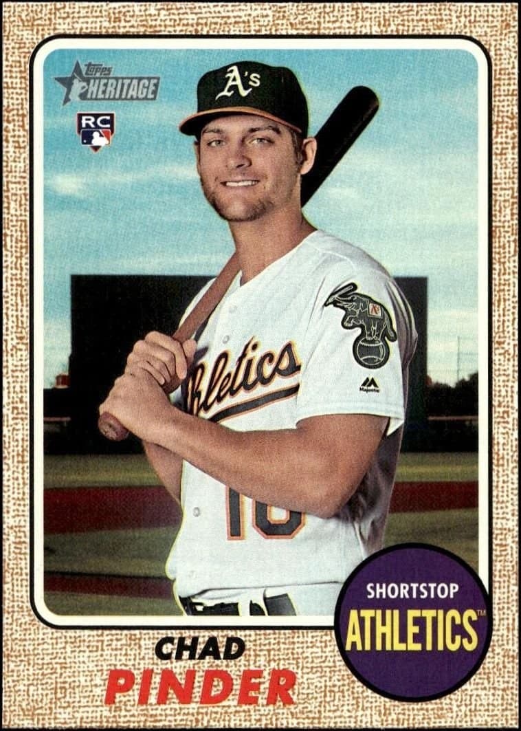Chad Pinder 2017 Topps Heritage Chad Pinder #614 baseball trading card front