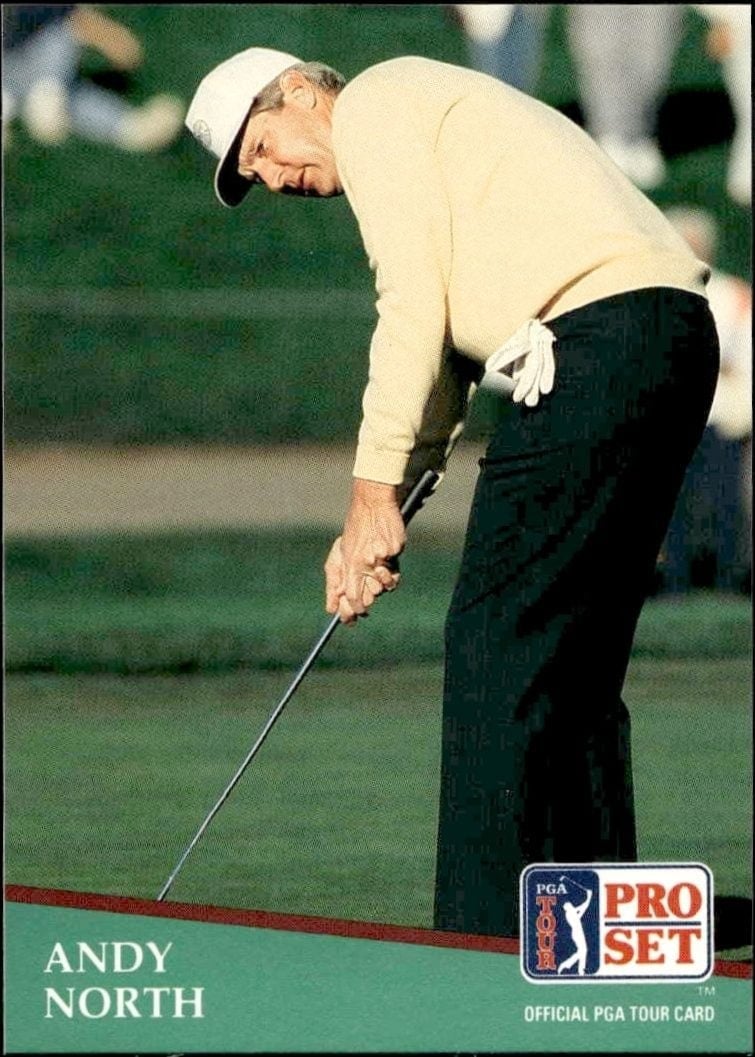 Andy North 1991 Pro Set Pga Tour #172 Golf Trading Card - Front 1991 Pro Set Pga Tour Andy North #172 golf trading card front