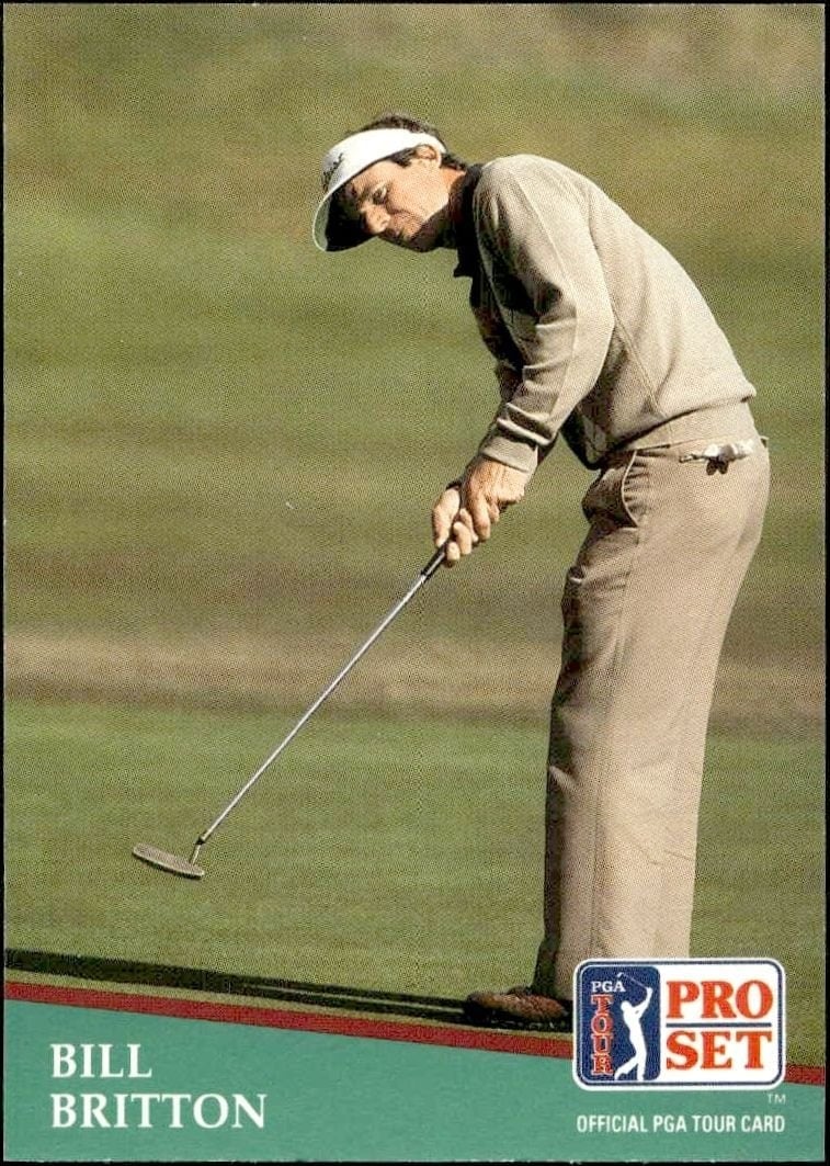 Bill Britton 1991 Pro Set Pga Tour #2 Golf Trading Card - Front 1991 Pro Set Pga Tour Bill Britton #2 golf trading card front