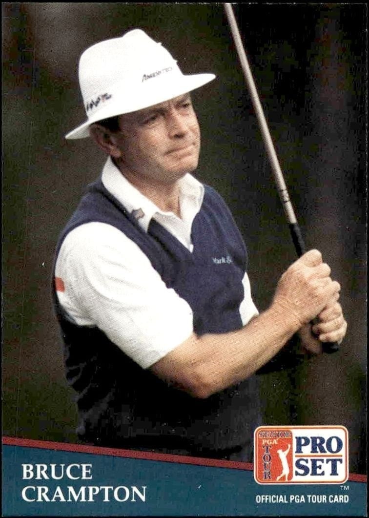 Bruce Crampton 1991 Pro Set Pga Tour #221 Golf Trading Card - Front 1991 Pro Set Pga Tour Bruce Crampton #221 golf trading card front