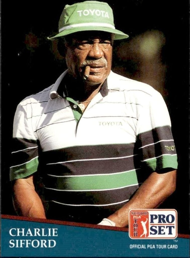 Charlie Sifford 1991 Pro Set Pga Tour #231 Golf Trading Card - Front 1991 Pro Set Pga Tour Charlie Sifford #231 golf trading card front