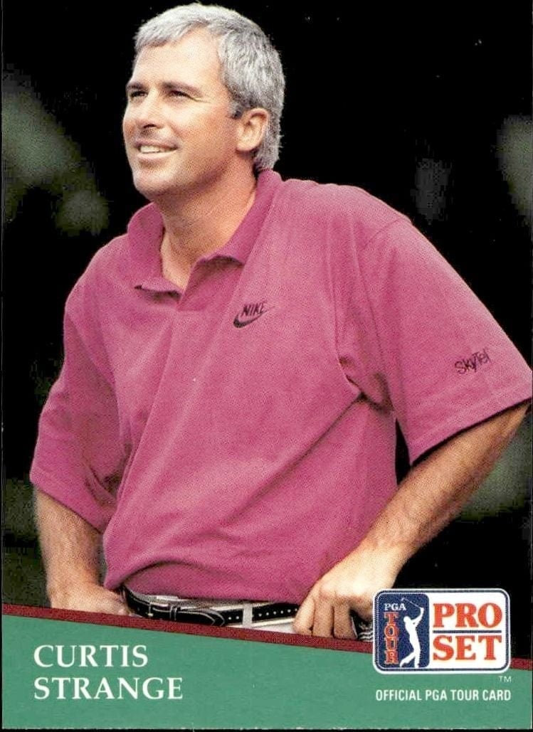 Curtis Strange 1991 Pro Set Pga Tour #75 Golf Trading Card - Front 1991 Pro Set Pga Tour Curtis Strange #75 golf trading card front