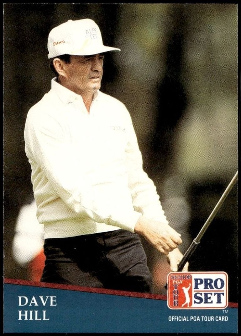 Dave Hill 1991 Pro Set Pga Tour #195 Golf Trading Card - Front 1991 Pro Set Pga Tour Dave Hill #195 golf trading card front