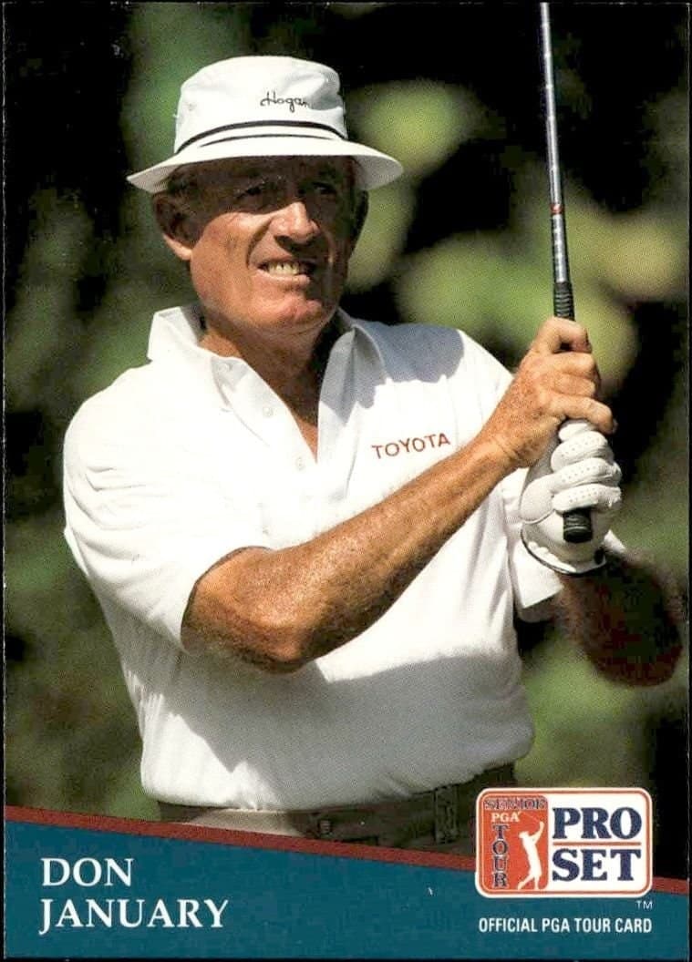 Don January 1991 Pro Set Pga Tour #204 Golf Trading Card - Front 1991 Pro Set Pga Tour Don January #204 golf trading card front