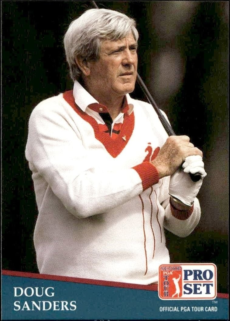 Doug Sanders 1991 Pro Set Pga Tour #198 Golf Trading Card - Front 1991 Pro Set Pga Tour Doug Sanders #198 golf trading card front