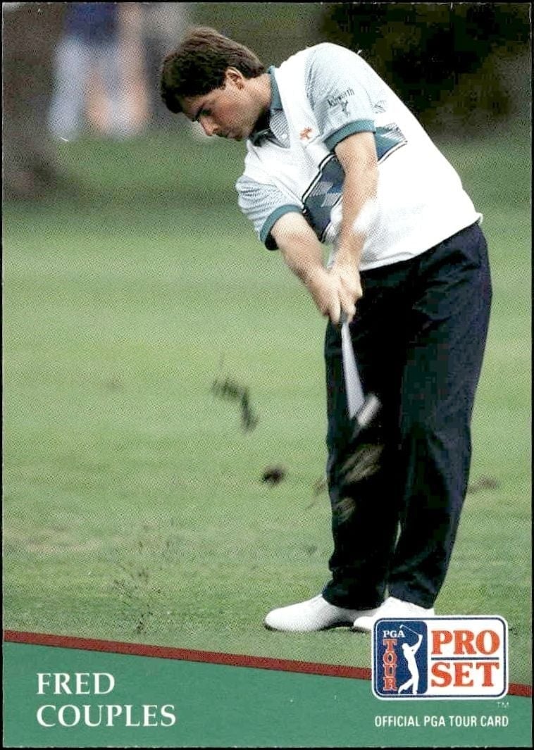 Fred Couples 1991 Pro Set Pga Tour #130 Golf Trading Card - Front 1991 Pro Set Pga Tour Fred Couples #130 golf trading card front