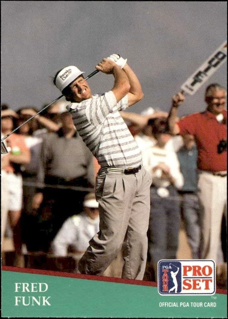 Fred Funk 1991 Pro Set Pga Tour #54 Golf Trading Card - Front 1991 Pro Set Pga Tour Fred Funk #54 golf trading card front