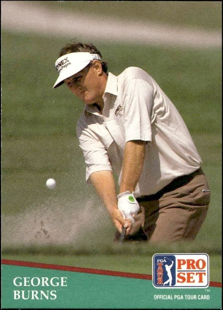 George Burns 1991 Pro Set Pga Tour #169 Golf Trading Card - Front 1991 Pro Set Pga Tour George Burns #169 golf trading card front