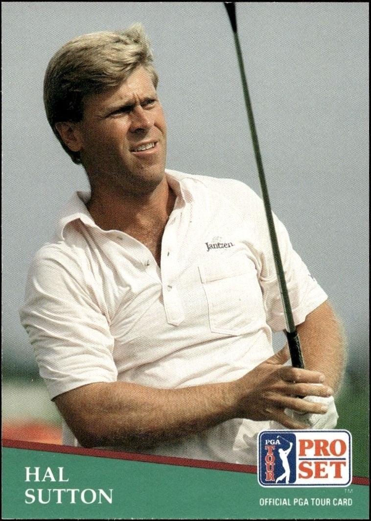 Hal Sutton 1991 Pro Set Pga Tour #132 Golf Trading Card - Front 1991 Pro Set Pga Tour Hal Sutton #132 golf trading card front