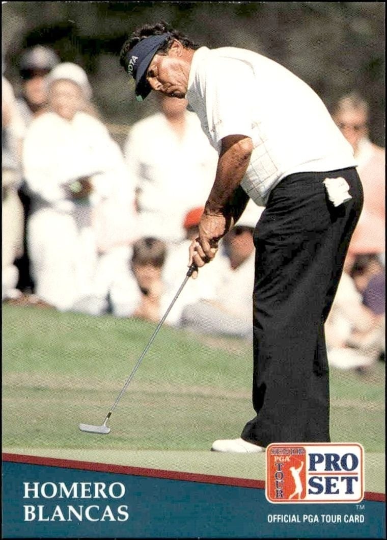 Homero Blancas 1991 Pro Set Pga Tour #240 Golf Trading Card - Front 1991 Pro Set Pga Tour Homero Blancas #240 golf trading card front