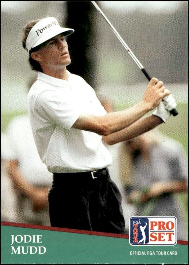Jodie Mudd 1991 Pro Set Pga Tour #8 Golf Trading Card - Front 1991 Pro Set Pga Tour Jodie Mudd #8 golf trading card front