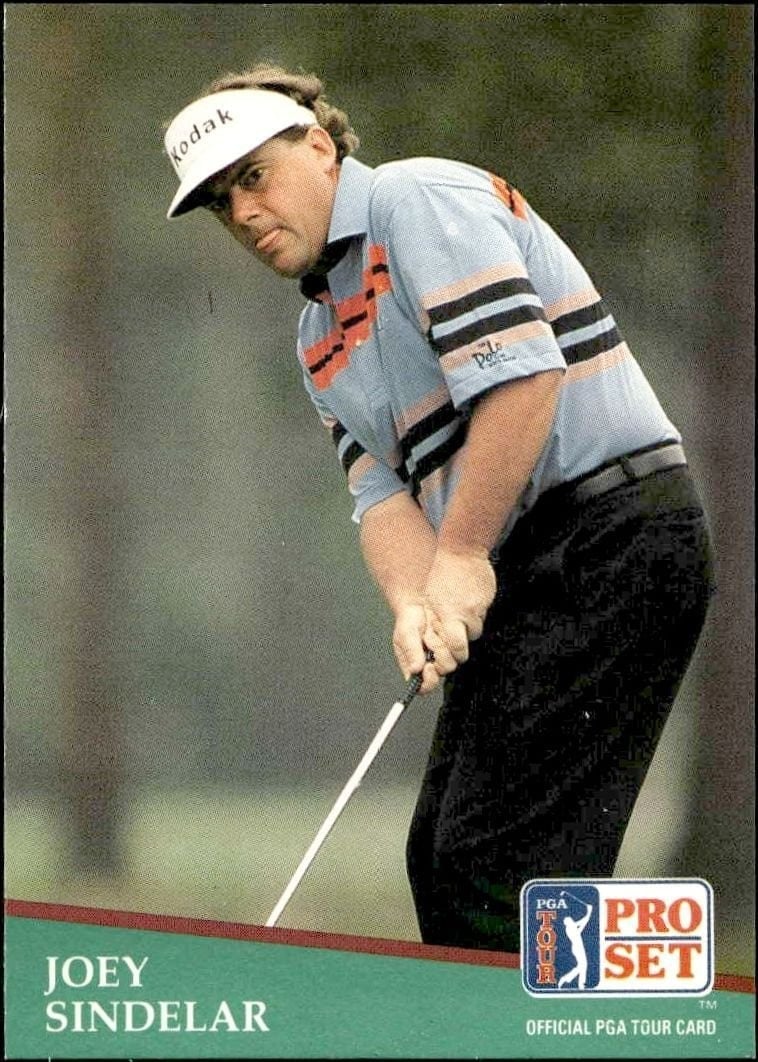 Joey Sindelar 1991 Pro Set Pga Tour #159 Golf Trading Card - Front 1991 Pro Set Pga Tour Joey Sindelar #159 golf trading card front
