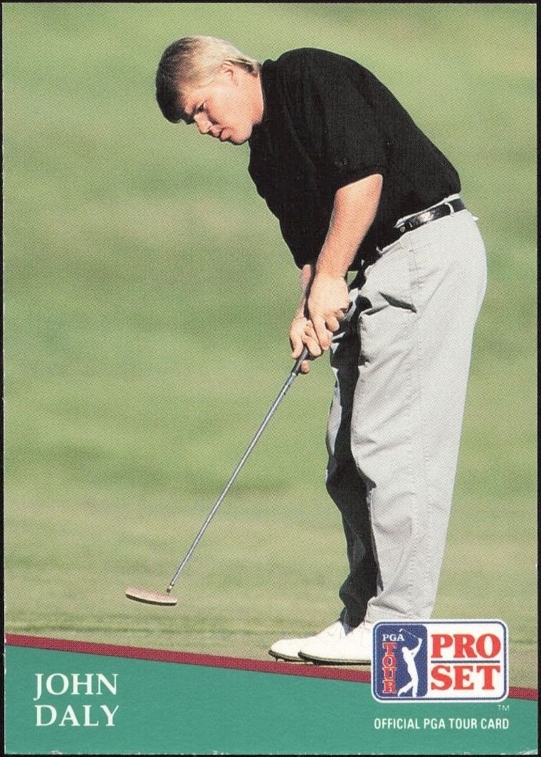 John Daly 1991 Pro Set Pga Tour #93 Golf Trading Card - Front 1991 Pro Set Pga Tour John Daly #93 golf trading card front