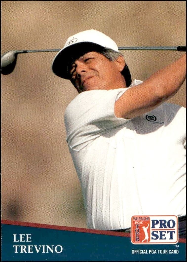 Lee Trevino 1991 Pro Set Pga Tour #225 Golf Trading Card - Front 1991 Pro Set Pga Tour Lee Trevino #225 golf trading card front