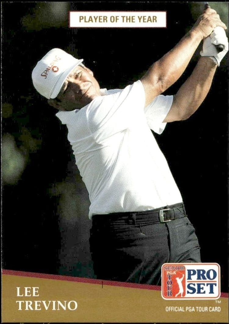 Lee Trevino 1991 Pro Set Pga Tour #285 Golf Trading Card - Front 1991 Pro Set Pga Tour Lee Trevino #285 golf trading card front