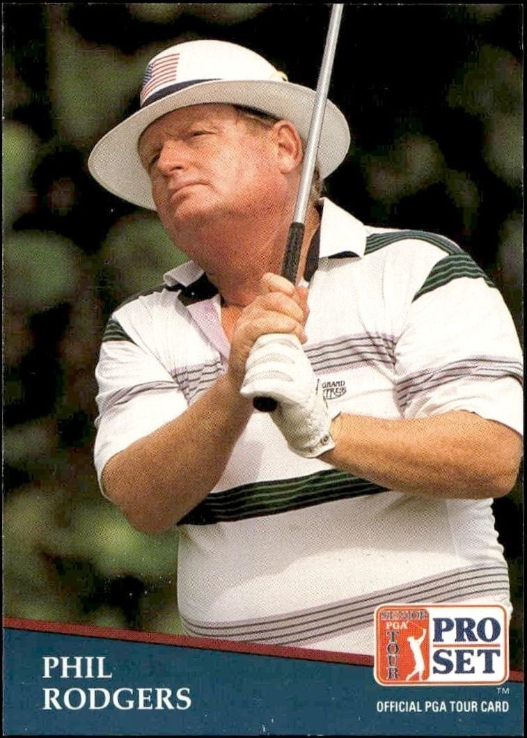 Phil Rodgers 1991 Pro Set Pga Tour #215 Golf Trading Card - Front 1991 Pro Set Pga Tour Phil Rodgers #215 golf trading card front