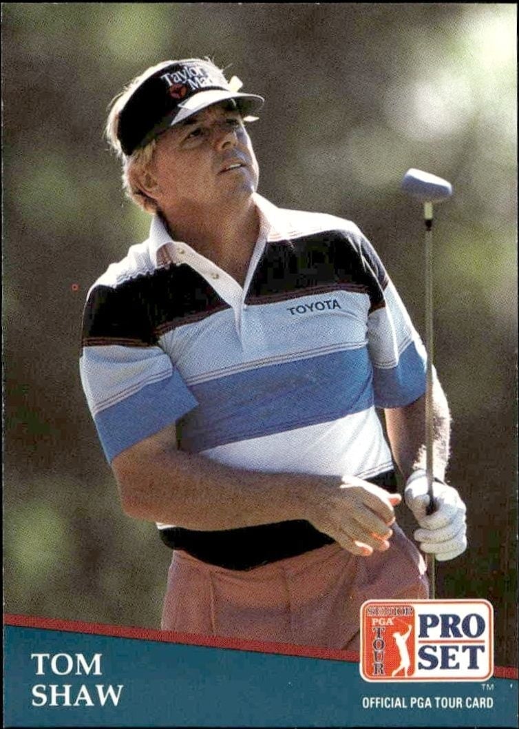 Tom Shaw 1991 Pro Set Pga Tour #222 Golf Trading Card - Front 1991 Pro Set Pga Tour Tom Shaw #222 golf trading card front