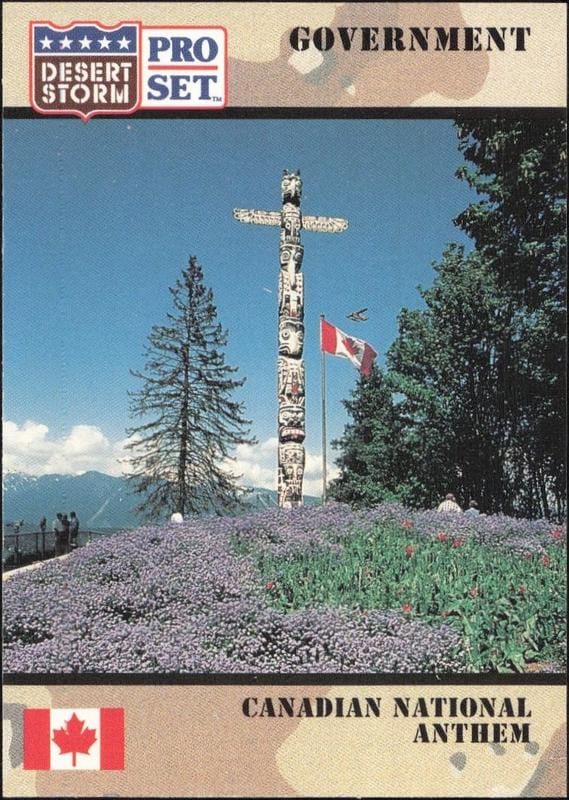 1991 Pro-Set Desert Storm Canadian National Anthem #91 trading card