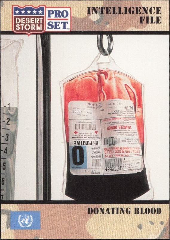 1991 Pro-Set Desert Storm Donating Blood #136 trading card