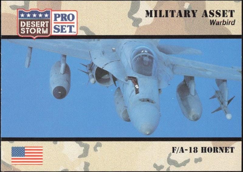 1991 Pro-Set Desert Storm F/A-18 Hornet #225 trading card