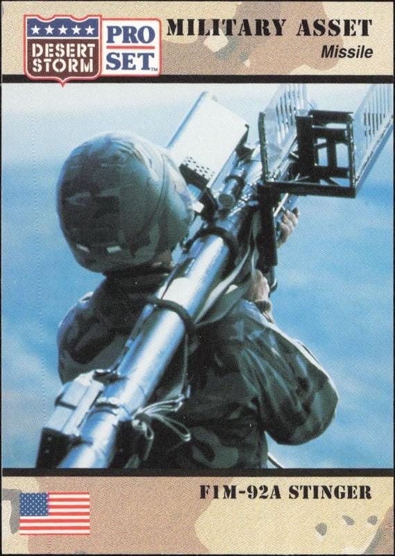 1991 Pro-Set Desert Storm FIM-92A Stinger #212 trading card