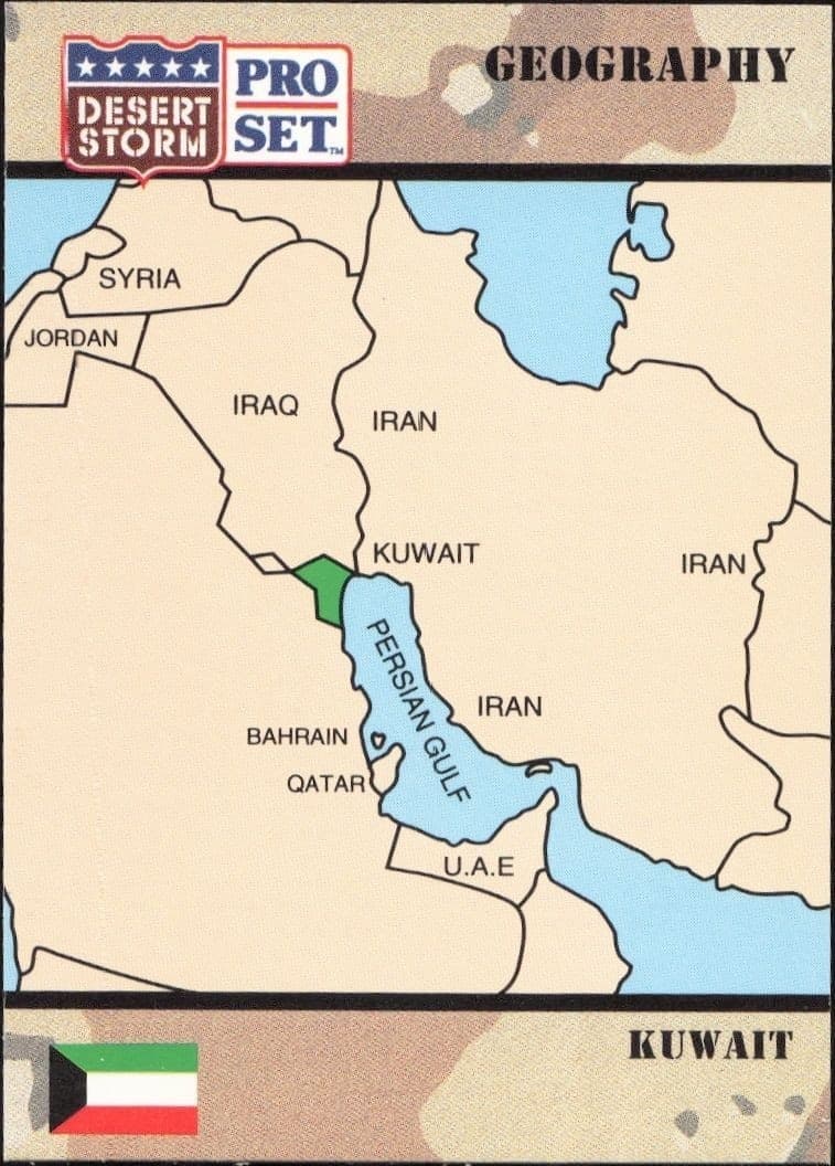 Kuwait 1991 Pro Set Desert Storm #31 Military Trading Card - Front 1991 Pro Set Desert Storm Kuwait #31 military trading card front