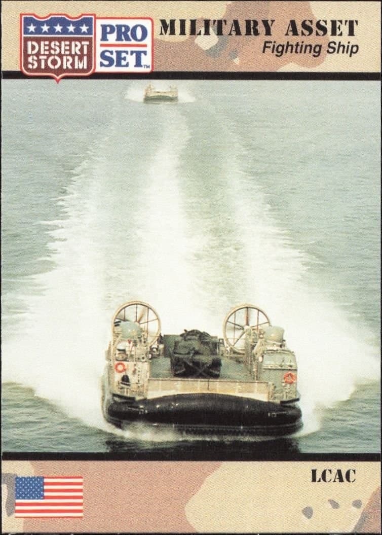 LCAC 1991 Pro Set Desert Storm #197 Military Trading Card - Front 1991 Pro Set Desert Storm LCAC #197 military trading card front