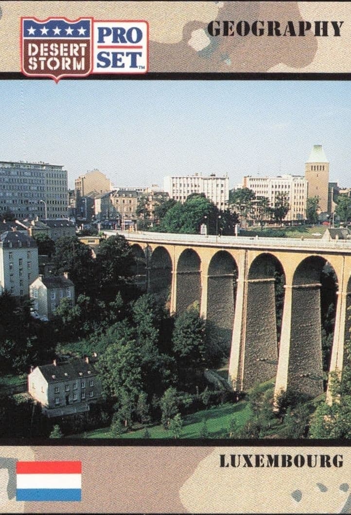 Luxembourg 1991 Pro Set Desert Storm #35 Military Trading Card - Front 1991 Pro Set Desert Storm Luxembourg #35 military trading card front