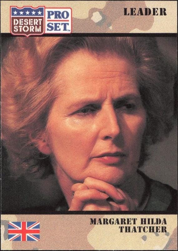 1991 Pro-Set Desert Storm Margaret Hilda Thatcher #84 trading card