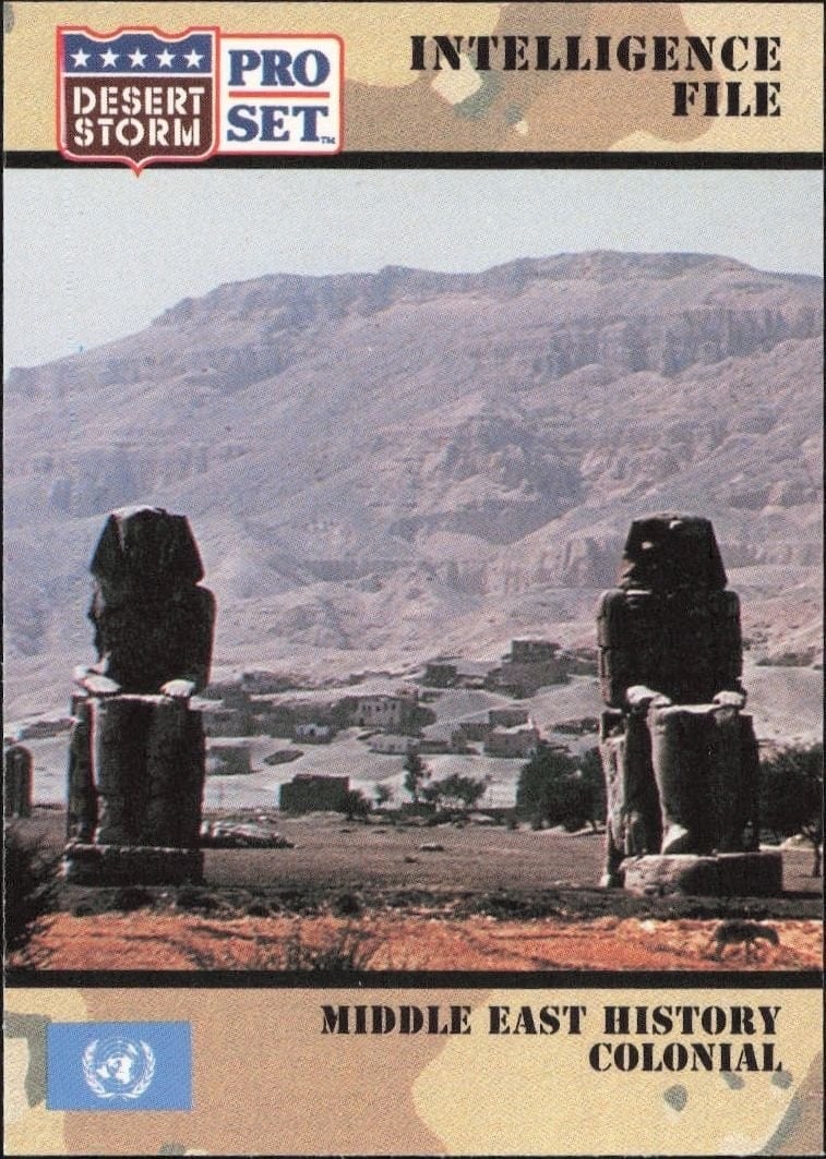 Middle East History Colonial 1991 Pro Set Desert Storm #141 Military Trading Card - Front 1991 Pro Set Desert Storm Middle East History Colonial #141 military trading card front