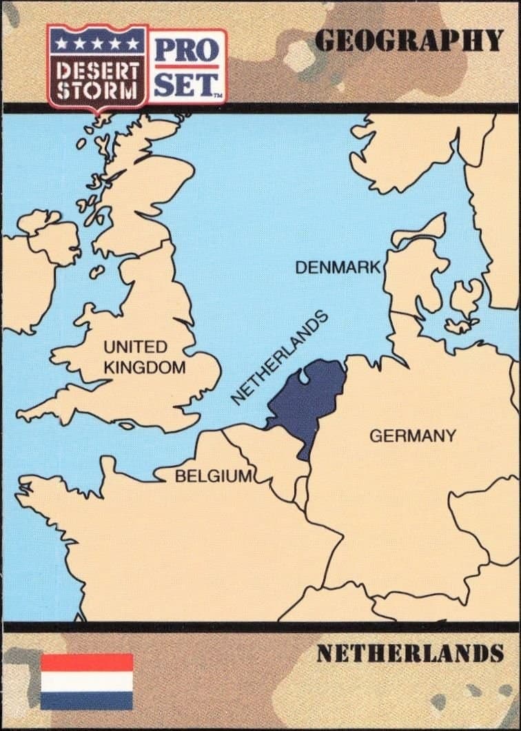 Netherland 1991 Pro Set Desert Storm #38 Military Trading Card - Front 1991 Pro Set Desert Storm Netherland #38 military trading card front