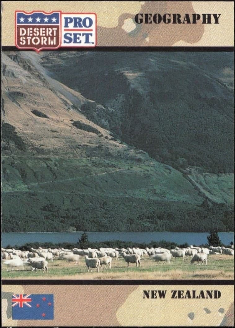 New Zealand 1991 Pro Set Desert Storm #39 Military Trading Card - Front 1991 Pro Set Desert Storm New Zealand #39 military trading card front