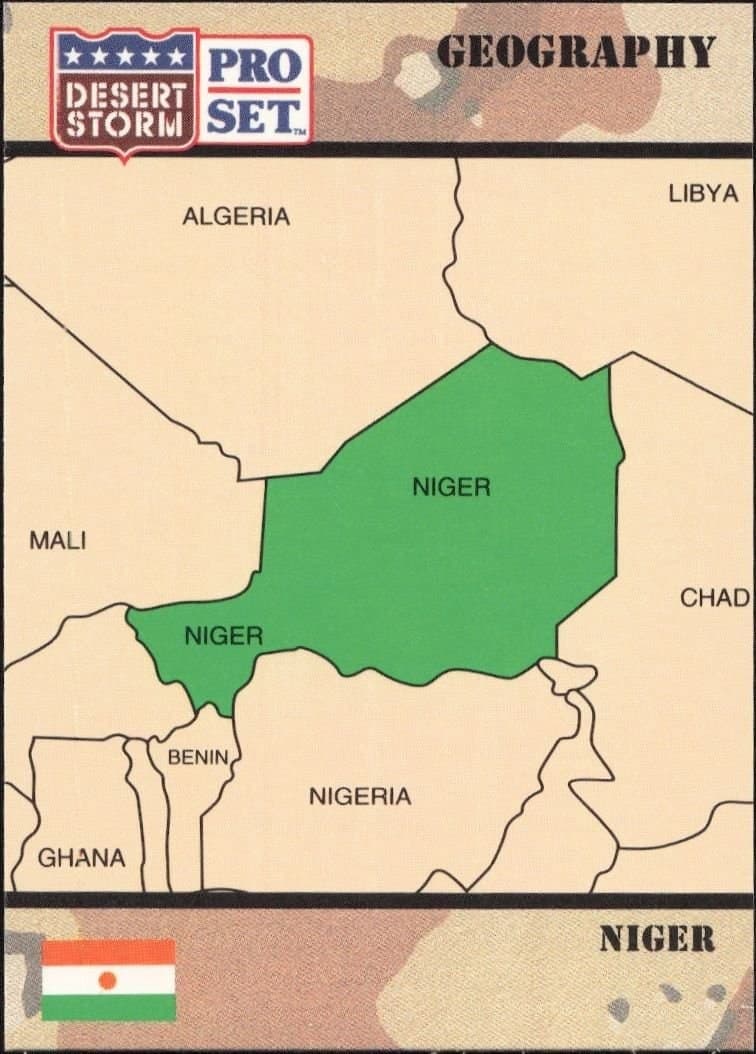 Niger 1991 Pro Set Desert Storm #40 Military Trading Card - Front 1991 Pro Set Desert Storm Niger #40 military trading card front