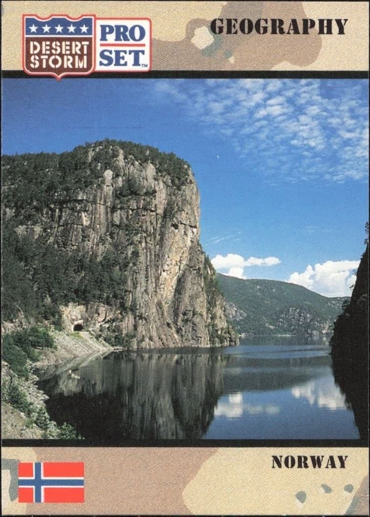 Norway 1991 Pro Set Desert Storm #41 Military Trading Card - Front 1991 Pro Set Desert Storm Norway #41 military trading card front