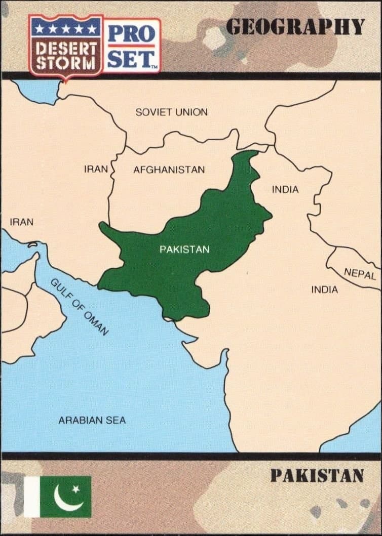 Pakistan 1991 Pro Set Desert Storm #43 Military Trading Card - Front 1991 Pro Set Desert Storm Pakistan #43 military trading card front