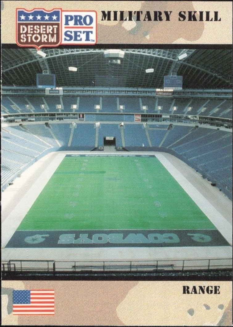 Range 1991 Pro Set Desert Storm #172 Military Trading Card - Front 1991 Pro Set Desert Storm Range #172 military trading card front