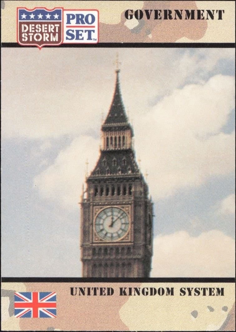 United Kingdom System 1991 Pro Set Desert Storm #101 Military Trading Card - Front 1991 Pro Set Desert Storm United Kingdom System #101 military trading card front